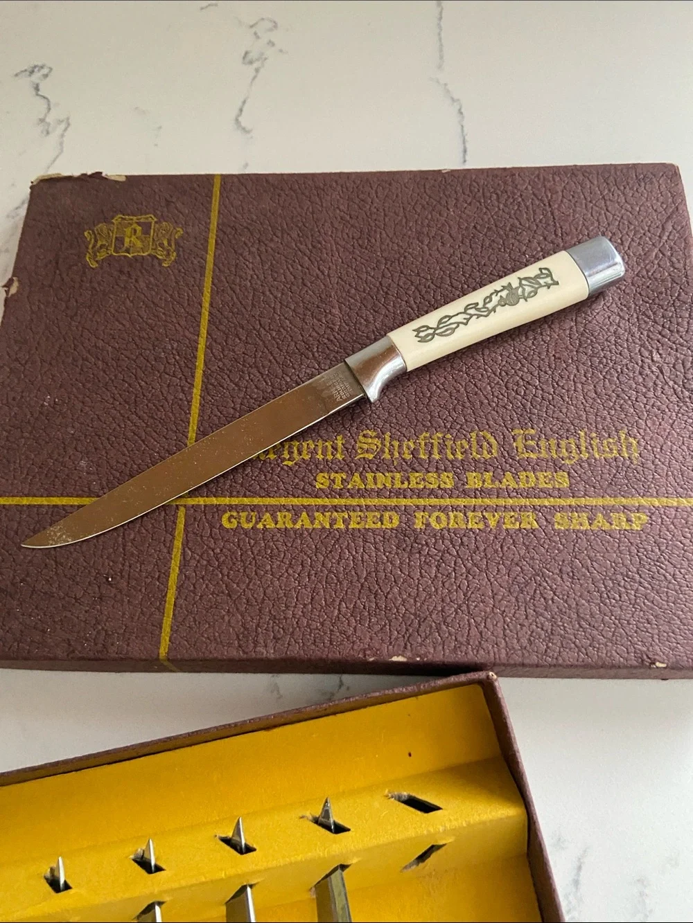 Vintage Armack Solingen Germany Stainless Steak Knives Set of 6 w/ Box